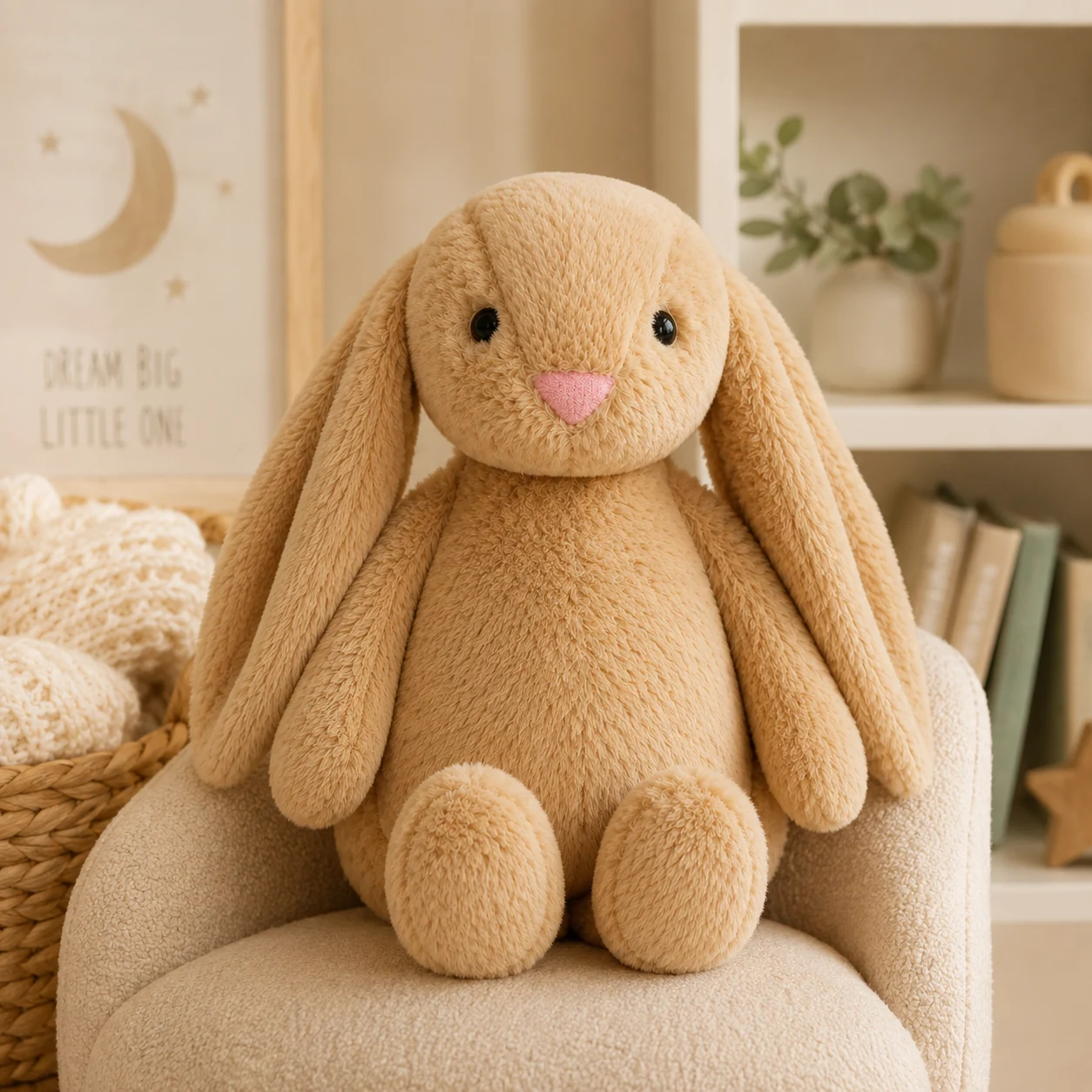 Weighted bunny in a nursery setting